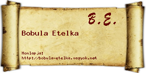 Bobula Etelka névjegykártya